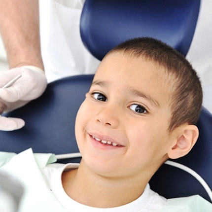 Boy at pediatric dentist in San Luis Obispo