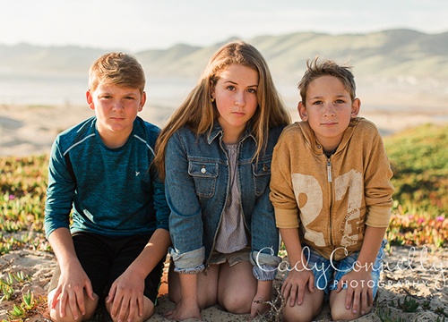 Three teens outdoors