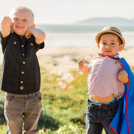Two little boys on beach