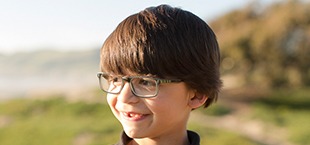 Smiling child at the beach