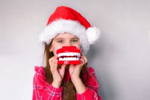 child Santa hat teeth