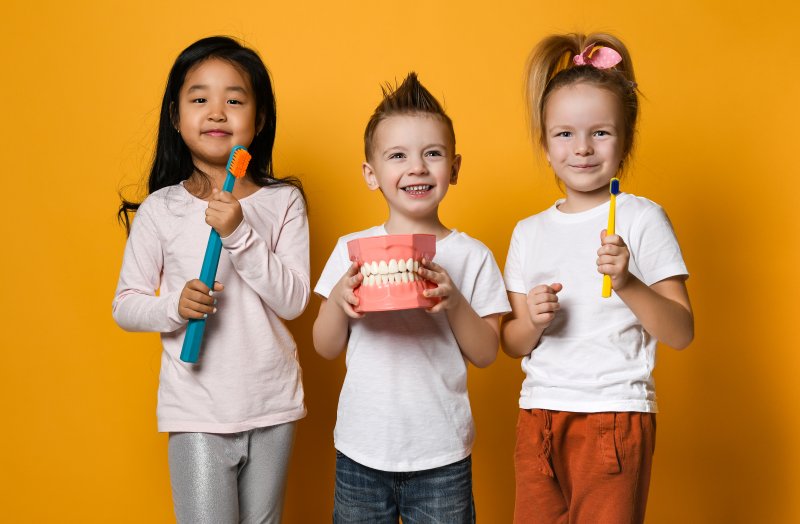 children with dental toys